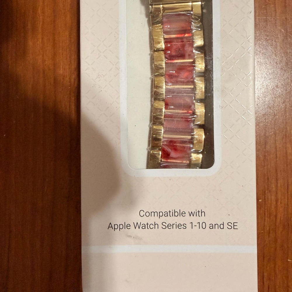 Elegant Gold and Red Watch Band for Apple Watch